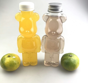 Disposable Pet Transparent Creative Packaging Beverage Bottle <strong>Unique</strong> Bottles <strong>Juice</strong> 300ml Plastic Skull Bear Shaped Drink Bottle - Product Image 2