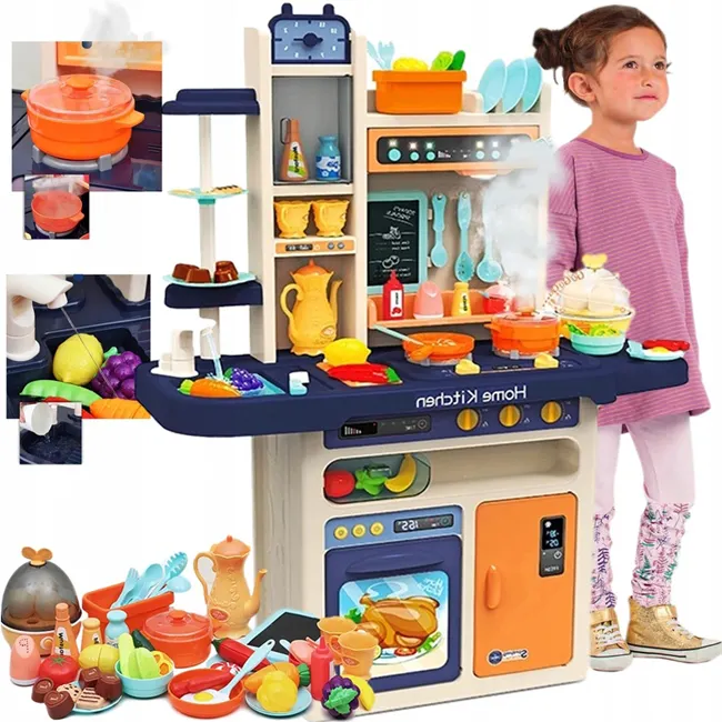 Juego de mesa de cocina con pulverizador, fregadero de agua, juguete de cocina para niños, divertido, con caja de color