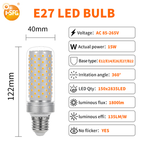 充電式LED電球ライトRGB LEDコーンライト3000K 4000K 6000K色AC85V-265V E27ベース住宅用 - Product Image 5