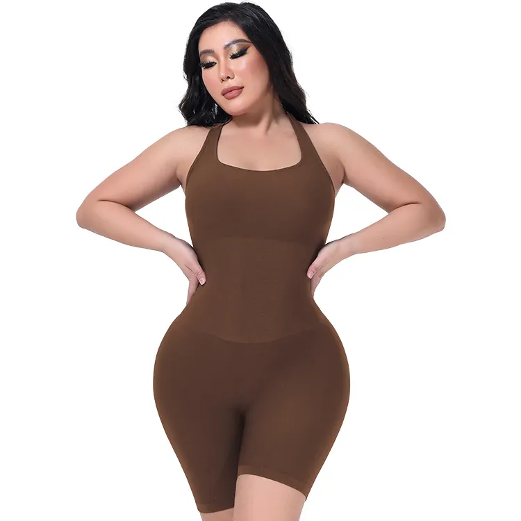 Kadınlar için YIYUN yeni varış Bodysuit karın kontrol Shapewear dikişsiz heykel tanga vücut şekillendirici Tank Top