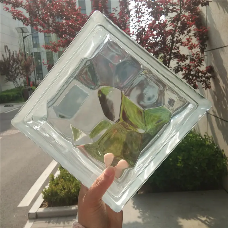 Fornecedor da China de tijolo de bloco de vidro oco 190*190*80mm com novo padrão durável