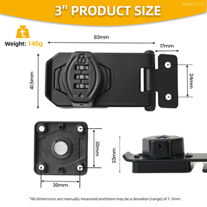 Поворотный 3-значный замок для шкафа - Product Image 3