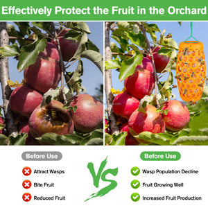 Saikou <strong>Wasp</strong> Trap For Outdoor Hanging,Bee Killer Sticky Catcher,Non-Toxic Reusable Hornet Traps Yellow Jacket Traps(2 Pack) - Product Image 4