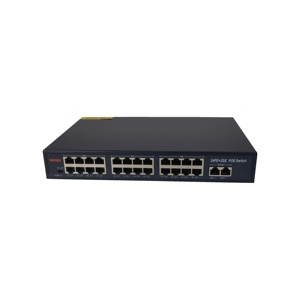 24ポート非管理POEスイッチ100Mbpsイーサネット450W IEEE 802.3af/atプラグアンドプレイオフィスおよびCCTVシステム用デスクトップラックマウント