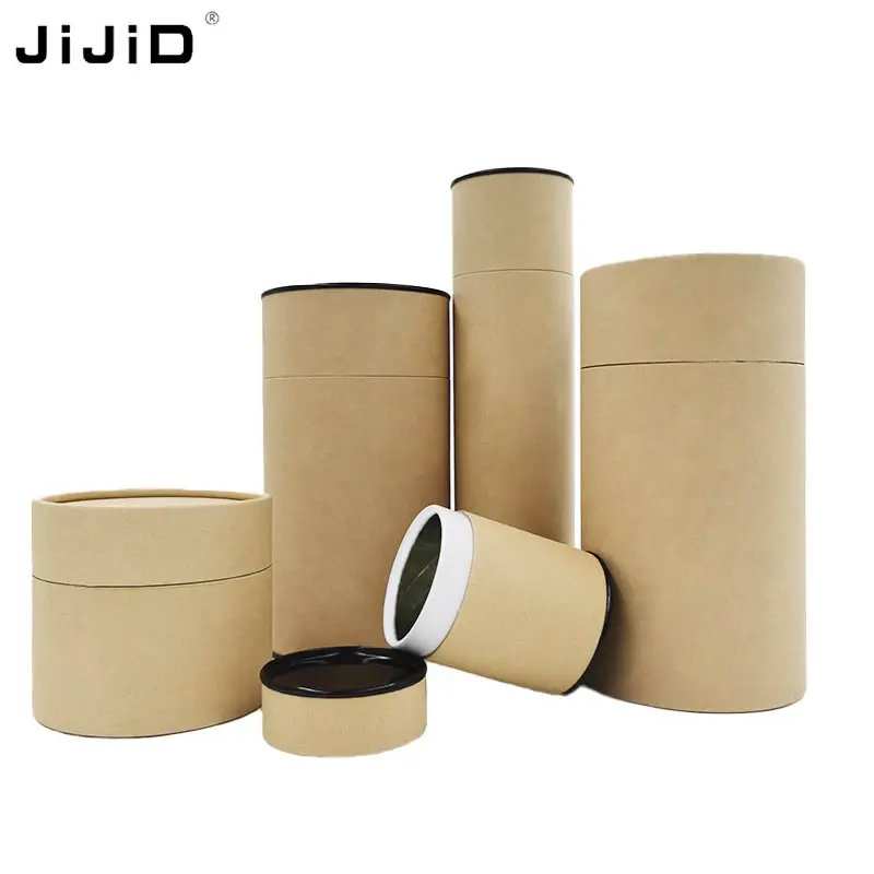 JiJiD-caja cilíndrica de cartón personalizada, cilindro redondo, tubo de papel, caja de embalaje para regalo cosmético