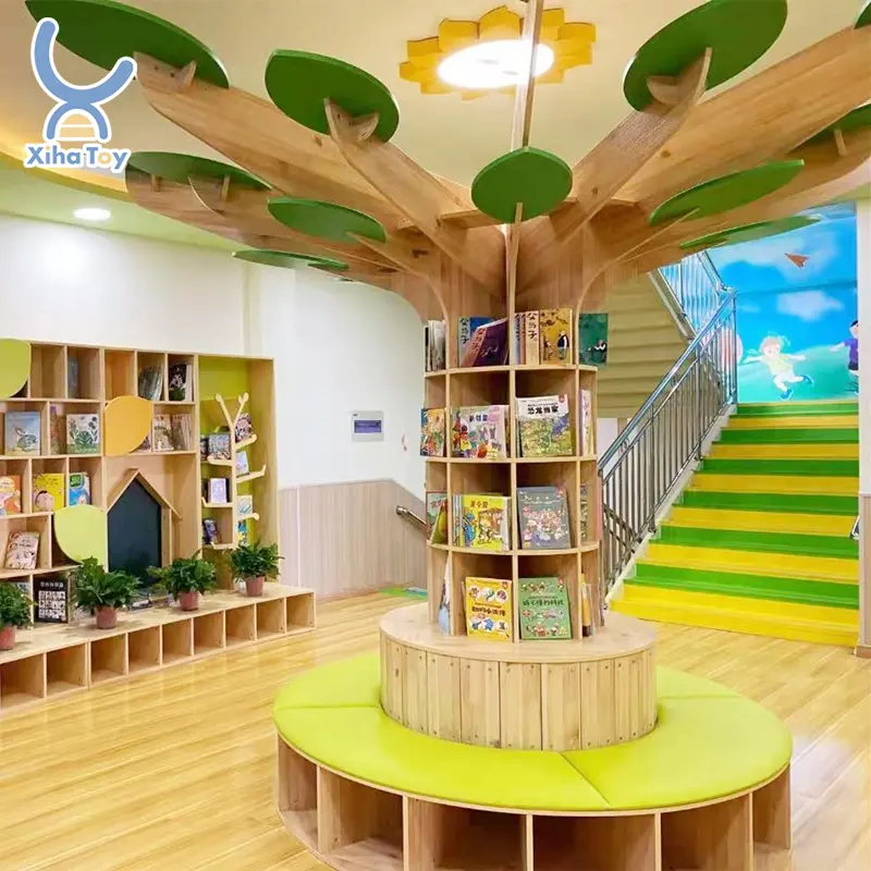 XIHA-Estantería de lectura de árbol de diseño Popular para niños, biblioteca, lectura, guardería, aula, juego de muebles de guardería