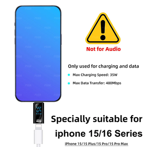 อะแดปเตอร์ USB-C psda พร้อมจอแสดงผล LED PD 35W USB Type C ขั้วต่อตัวผู้ไป USB-L หญิงสำหรับ iPhone 16/16 plus/ 15 PRO MAX iPad - Product Image 3