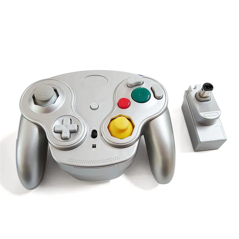 Controle gc gamepad sem fio para nintendo gameqube, joystick com receptor