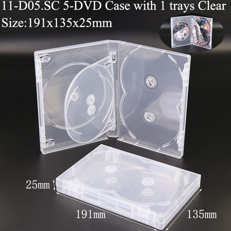 D05:25mm Boîtier 5 DVD Transparent