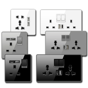 Acrylic Tempered Glass Panel Wall <strong>Switch</strong> <strong>Socket</strong> Universal EU Standard Electrical <strong>Socket</strong> Outlet Light <strong>Switch</strong> Factory Plug <strong>Sockets</strong> - Product Image 3