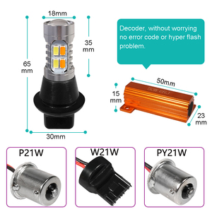 1156 PY21W LED Canbus ampuller BAU15S P21W T20 W21W LED hata ücretsiz dönüş sinyal ışığı DRL çift renk beyaz Amber 5630 20SMD - Product Image 6