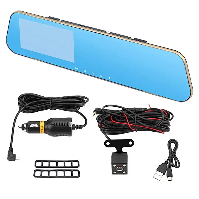 Venta al por mayor de visión trasera cámara de coche grabadora de Video Digital Dvr Dual espejo retrovisor