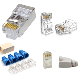 Cat5e Cat6 UTP，带金属外壳RJ45连接器模块化插头网络连接水晶头 - Product Image 6