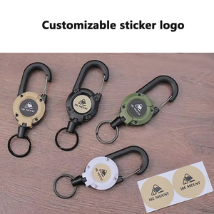 Mochila ao ar livre Keychain pesca automática aço fio corda em forma de U fácil de puxar retrátil simples portátil fio primavera fivela