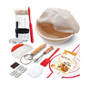 Ht hoàn thành 9 ''Vòng sourdough chống giỏ Starter Kit với lọ thủy tinh và phụ kiện cho quá trình lên men - Product Image 1