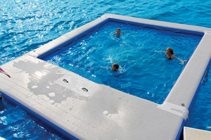PVC海湖浮动式长方形水池充气漂浮游泳池带网 - Product Image 4