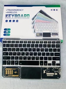 Teclado inalámbrico de gradiente de tableta multidispositivo universal Teclado silencioso transparente luminoso portátil ligero - Product Image 6