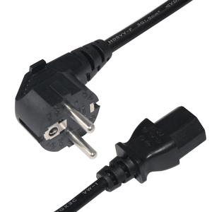 สายไฟ IEC 2ม. แบบสัมผัสป้องกันชนิด F (CEE 7/4) ทำมุม90องศากับเต้ารับแบบ C13 - Product Image 5