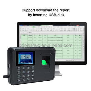 A2 Black Color Time Attendance Clock Terminal with 125K RFID Card <strong>Function</strong> &amp; Reset Feature English Version Report <strong>Excel</strong> - Product Image 5