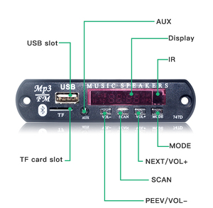 12V per auto Bluetooth MP3 scheda decodificatore telecomando <span class=keywords><strong>Wireless</strong></span> modulo di decodifica Audio TF/USB/WMA AUX FM Radio FLAC USB per Bluet