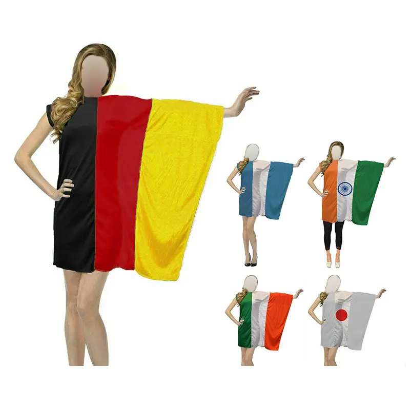 Fan tifo prodotto 100% poliestere materiale squadra sportiva belgio mantello bandiera del corpo con fabbrica Nuoxin