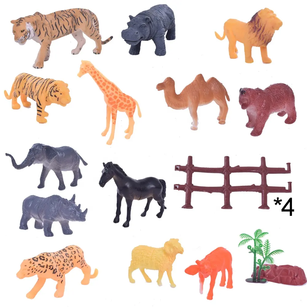 Animal de estimação de borracha simulação dos desenhos animados, fazenda, figura sólida, plástico, oco, pvc, conjunto de animais selvagens, brinquedos