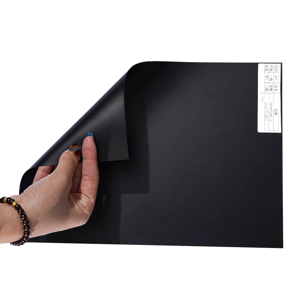 Campione gratuito formato personalizzato PVC stampato 0.1-6MM tinto fogli di plastica impermeabile superficie opaca foglio nero PVC