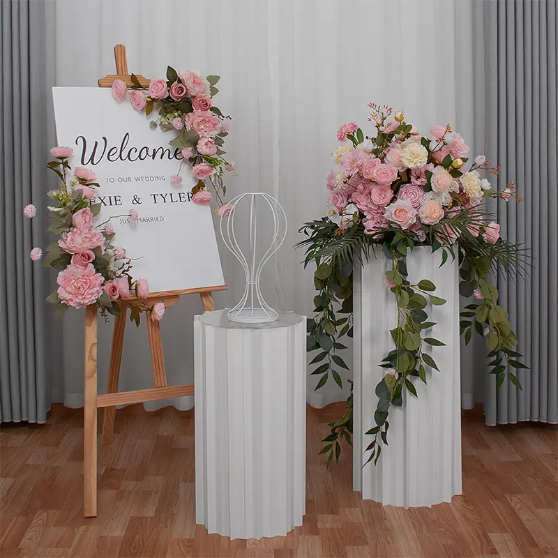 New wedding flower ball stage runway Welcome flower Wedding Decoration Columns Walkway Wedding Stand artificial flowers