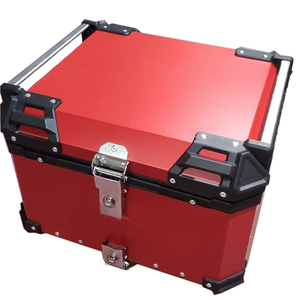55L Aluminum Alloy Tail Box for Motorbikes Waterproof Motorcycle Top <strong>Trunk</strong> and Takeout Box <strong>Red</strong> Color Luggage Storage - Product Image 2