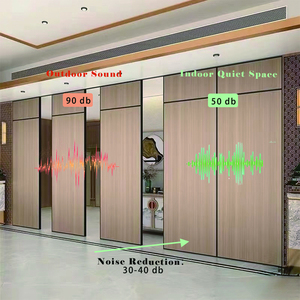 Kích thước tùy chỉnh di chuyển trượt gấp phân vùng gỗ chia Bảng âm thanh cho phòng họp & phòng tiệc để sử dụng trường học - Product Image 4