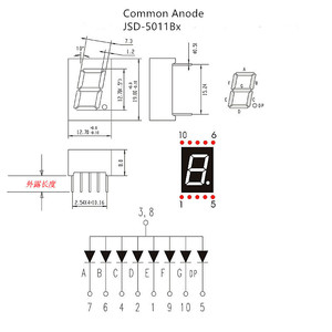 Jstronic Single Digit 0.5&quot; Inch Seven <strong>Segment</strong> 12.7mm Digit Height <strong>7</strong> <strong>Segment</strong> Led <strong>Display</strong>
