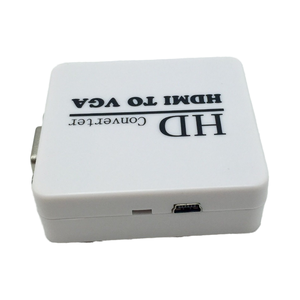 Adaptador convertidor de audio Mini HD a VGA con entrada de audio HD y salida VGA Divisor y convertidor de audio HDMI2VGA