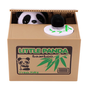 Cofre de moedas em 3 estilos itazura, banco de moedas automático, panda, furo de dinheiro, caixa de cofre
