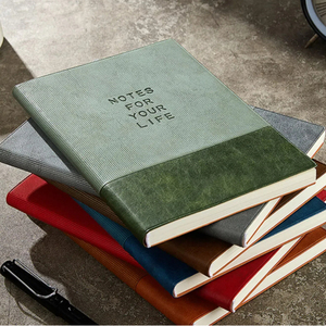 New Custom Flat <strong>Striped</strong> Splicing Color Design Print Diary Softcover Fleasible Vegan Leather Journal Planner <strong>Notebook</strong> - Product Image 4