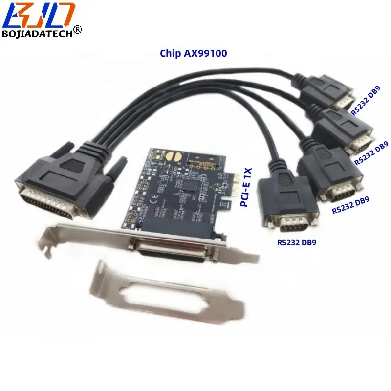 PCI Express PCI-E 1X 4 x RS232 DB9 seri Port genişletme denetleyici yükseltici kart AX99100