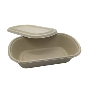 26oz biyobozunur gıda paketi Catering Togo Compostable sofra dikdörtgen eko bir kez yiyecek kutusu kapaklı - Product Image 1