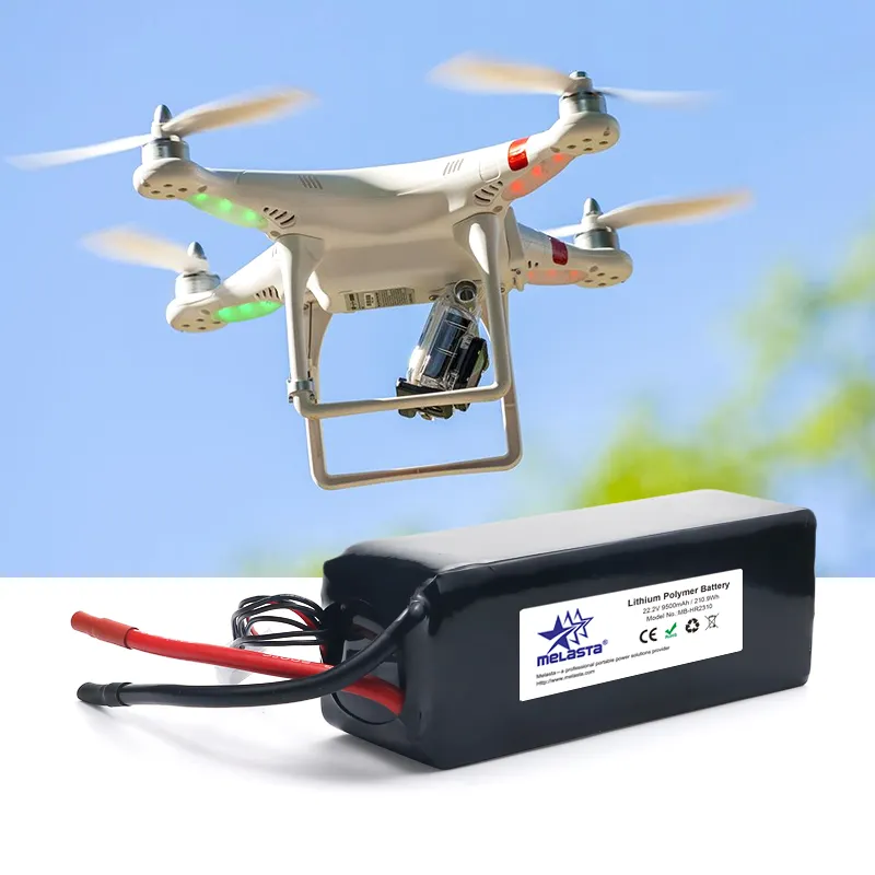 Bateria personalizada para drones, mini bateria Lipo para drones, dinâmica de robôs experimentais de aeronaves de modelo grande, 22.2v 9500mah