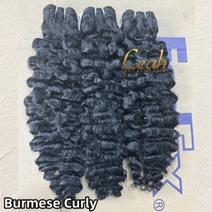 <strong>Easy</strong> to Dyed 100% Raw <strong>Human</strong> Hair Extensions Achieve Color Hair Bundles Raw Burmese Curl Bundles 100 Gram Each - Product Image 2