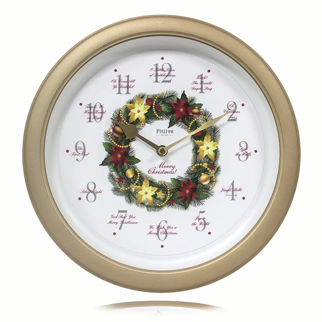 Christmas Gift Quartz Wall Clock Festive Decorative Abstract Living Room Placeable Resin Needle Art Deco Circular Separates