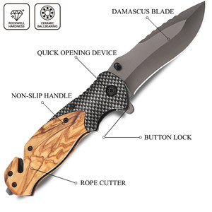 Angele thép không gỉ cắm trại săn bắn sinh tồn gỗ xử lý EDC dao ngoài trời gấp Dao Bỏ Túi tùy chỉnh - Product Image 2