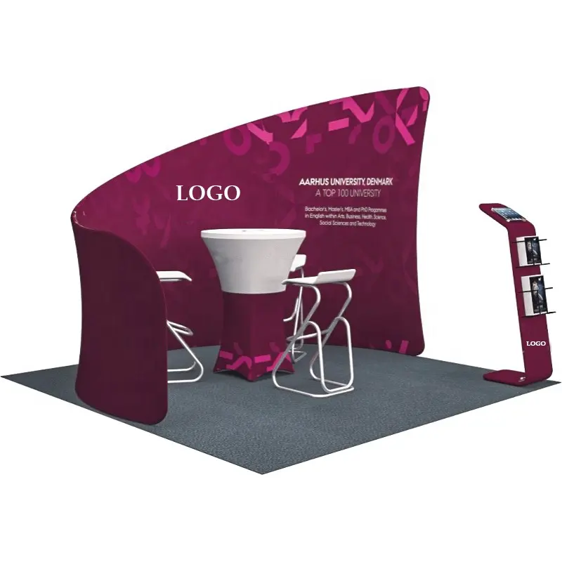 Custom Trade Show Display Rekken Expo Modulair Booth Exhibition Booth Show Design Achtergrond Stand Planken