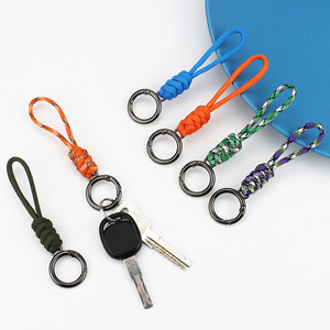 Toptan promosyon anahtarlık kordon anti-kayıp tutturulmuş halka anahtar anti-damla hızlı bırakma toka dokuma Paracord anahtarlık - Product Image 3