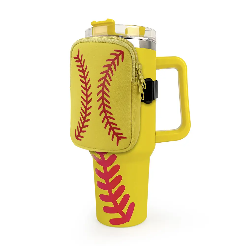 Dompet botol air Softball Gym Neoprene kustom untuk tempat kartu saku elastis aman dan Pemegang Kunci