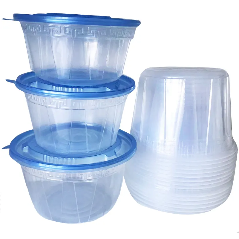 Emballage biodégradable jetable contenants alimentaires à emporter bol de soupe transparent en plastique emballage de restauration rapide saladier vase
