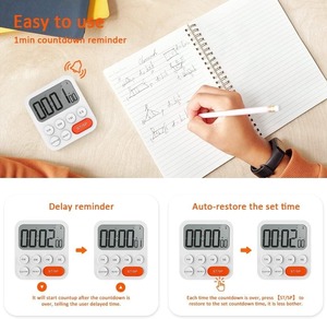 Tempo di visualizzazione della funzione di memoria conto alla rovescia positivo 3 livelli volume da cucina timer da Fitness a batteria Timer di avviso visivo - Product Image 6