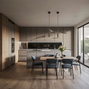 Cao cấp biệt thự Châu Phi dự án bán bóng màu xám Laminate hình chữ L MDF Tủ bếp acrylic chèn kính bao gồm vòi rửa chén - Product Image 2