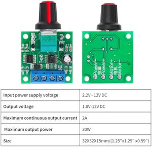 Aismartlink PWM a bassa tensione regolatore di velocità del motore DC 12V 2A 1803BK regolabile interruttore Driver con manopola di controllo della velocità - Product Image 3