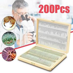 Toboganes de microscopio de cristal para enseñanza médica, caja de madera de 100 tipos de pañuelos humanos - Product Image 3