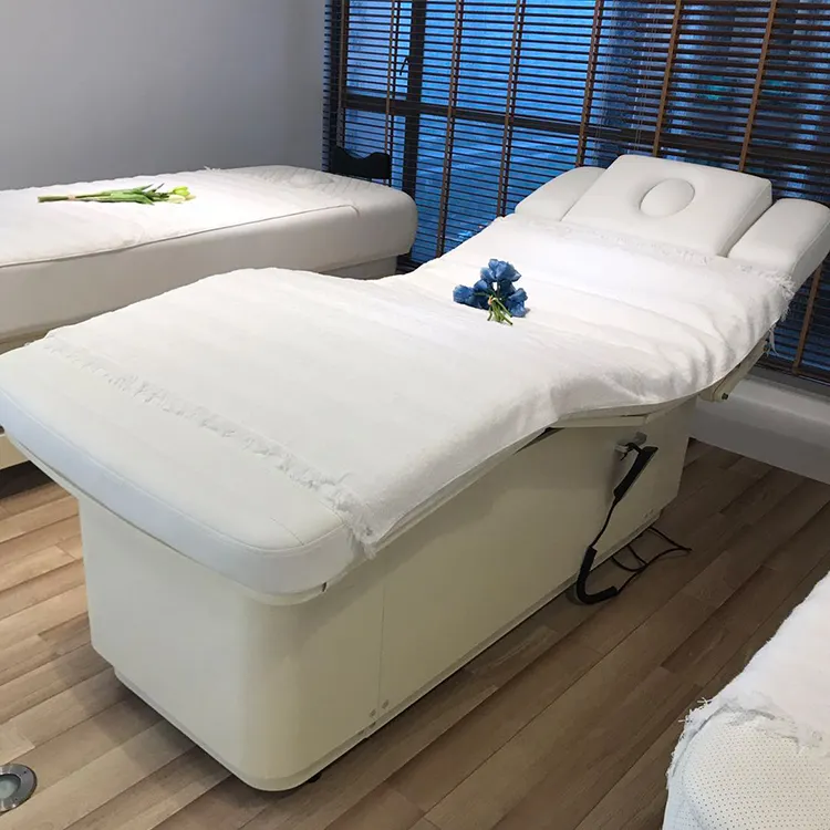 Modernes Holz verstellbares Spa Beauty Bett Salon Möbel Massage tisch Elektrische kosmetische Wimpern Gesichts behandlung Bett
