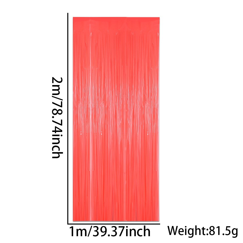 Rideau de pluie en soie fluorescente orange foncé 1*2m